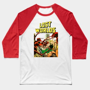 Invasion Giant Ants City Lost Worlds Girl Yellow Retro Comic Vintage Cartoon Baseball T-Shirt